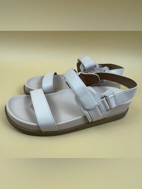 DV by Dolce Vita Argyle Women's Sandals Size 10 Beige Double Strap Slides NWOB